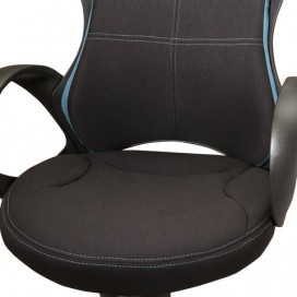 Кресло офисное BRABIX PREMIUM 'Force EX-516', ткань, черное/вставки синие, 531572