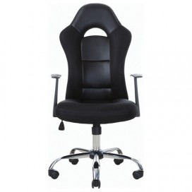 Кресло офисное BRABIX 'Fusion EX-560', экокожа/ткань, хром, черное, 531581