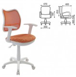 Кресло CH-W797/OR/GIRAFFE с подлокотниками, оранжевое с рисунком, пластик белый