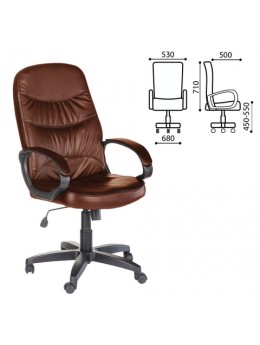 Кресло офисное 'Канц', экокожа, коричневое