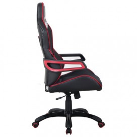 Кресло компьютерное BRABIX 'Nitro GM-001', ткань, экокожа, черное, вставки красные