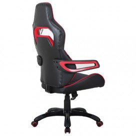 Кресло компьютерное BRABIX 'Nitro GM-001', ткань, экокожа, черное, вставки красные