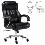 Кресло офисное BRABIX PREMIUM 'Status HD-003', нагрузка до 250 кг, рециклированная кожа, хром, черное