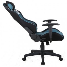 Кресло компьютерное BRABIX 'GT Racer GM-100', две подушки, ткань, черное/голубое