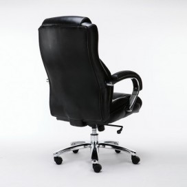 Кресло офисное BRABIX PREMIUM 'Status HD-003', нагрузка до 250 кг, рециклированная кожа, хром, черное