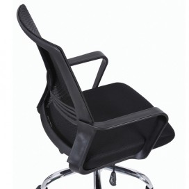 Кресло BRABIX 'Daily MG-317', с подлокотниками, хром, черное