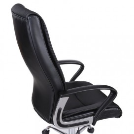 Кресло офисное BRABIX 'Forward EX-570', хром, экокожа, черное