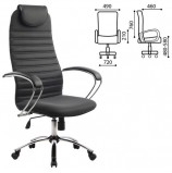 Кресло офисное МЕТТА BK-10CH, ткань-сетка, хром, серое