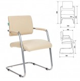 Кресло для приемных и переговорных CH-271-V/SL/OR-10, экокожа, хром, бежевое, CH271-V/SL/OR10