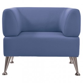 Кресло мягкое 'V-700', 730х820х720 мм, c подлокотниками, экокожа, голубое