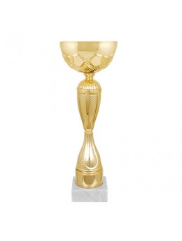 Кубок металлический 'Персис' (140х140х390 мм), основание мрамор, 'золото', 8746-390-100