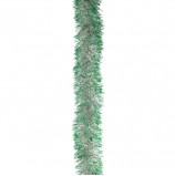 Мишура 'Норка 2', 1 штука, диаметр 70 мм, длина 2 м, серебро с зелеными кончиками, Г-207/7