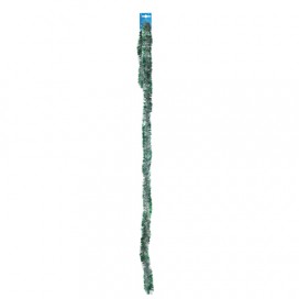 Мишура 'Норка 1', 1 штука, диаметр 50 мм, длина 2 м, серебро с зелеными кончиками, Г-206/7