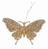 Украшение елочное подвесное 'Золотая бабочка', 16,7х10 см, пластик, 75075