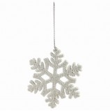 Украшение елочное подвесное 'Снежинка белая', 10,5х10,5 см, пластик, 77911
