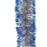 Мишура 1 штука, диаметр 70 мм, длина 2 м, серебро с синими кончиками, 5-180-7