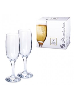 Набор фужеров 'Bistro' для шампанского, 6 шт., 190 мл, стекло, PASABAHCE, 44419