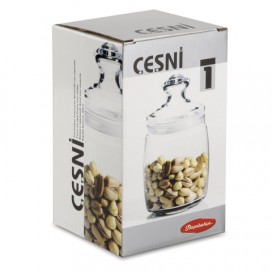 Банка с крышкой 'Cesni' для сыпучих продуктов, 1 шт., 940 мл, стекло, PASABAHCE, 97560