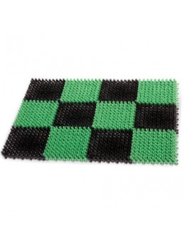 Коврик входной пластиковый грязезащитный 'Травка', 55х41х1,8 см, зеленый-черный, IDEA, М 2280
