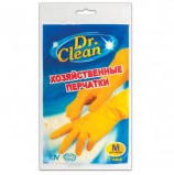 Перчатки хозяйственные латексные DR.CLEAN (Доктор Клин), без х/б напыления, размер М (средний), 601622