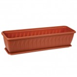 Кашпо-балконный ящик для цветов 10 л, с поддоном, 'Алиция', 16х60х19 см, коричневое, IDEA, М 3215