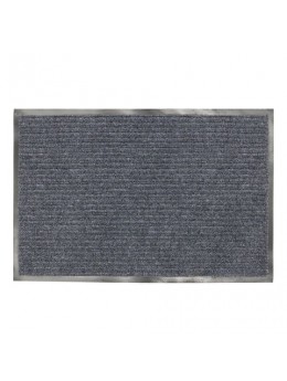 Коврик входной ворсовый влаго-грязезащитный ЛАЙМА/ЛЮБАША, 90х120 см, ребристый, толщина 7 мм, серый, 602872