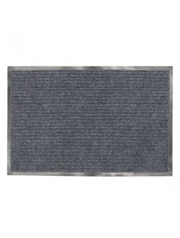 Коврик входной ворсовый влаго-грязезащитный ЛАЙМА, 120х150 см, ребристый, толщина 7 мм, серый, 602875