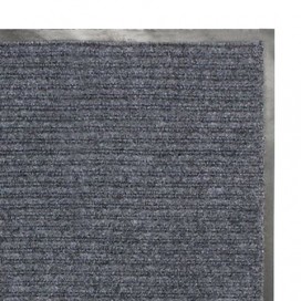 Коврик-дорожка ворсовый влаго-грязезащитный ЛАЙМА, 90х1500 см, ребристый, толщина 7 мм, серый, 602878