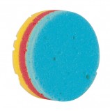 Мочалка губка, цветной поролон слоями, 11 г (высота 4 х диаметр 11 см), 'Круг Радуга', TIAMO 'Original', 7730
