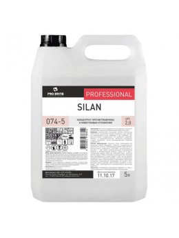 Средство для чистки посудомоечных и стиральных машин 5 л, PRO-BRITE SILAN, от минеральных отложений, кислотное, 074-5