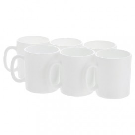 Набор кружек для чая и кофе, 6 штук, объем 320 мл, белое стекло, 'Essence White', LUMINARC, N1230