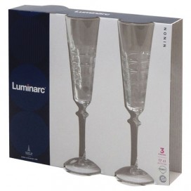 Набор фужеров для шампанского, 3 штуки, 170 мл, стекло, 'Ninon', LUMINARC, N4145