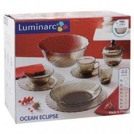 Набор посуды столовый, 44 предметов, дымчатое стекло, 'Ocean Eclipse', LUMINARC, L5110
