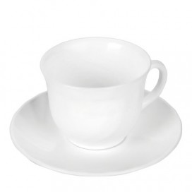 Набор чайный на 6 персон, 6 чашек объемом 220 мл и 6 блюдец, белое стекло, 'Trianon', LUMINARC, E8845