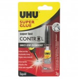 Клей моментальный UHU Super glue Control, 3 г, в блистере, 36015