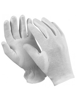 Перчатки хлопчатобумажные MANIPULA 'Атом', КОМПЛЕКТ 12 пар, размер 8 (M), белые, ТТ-44