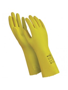 Перчатки латексные MANIPULA 'Блеск', хлопчатобумажное напыление, размер 8-8,5 (M), желтые, L-F-01