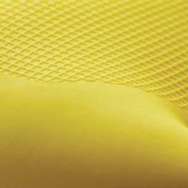 Перчатки латексные MANIPULA 'Блеск', хлопчатобумажное напыление, размер 7-7,5 (S), желтые, L-F-01