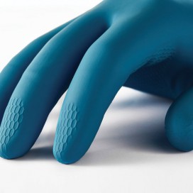 Перчатки латексно-неопреновые MANIPULA 'Союз', хлопчатобумажное напыление, размер 7-7,5 (S), синие/желтые, LN-F-05