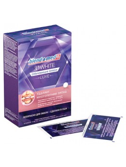 Отбеливающие полоски для зубов BLEND-A-MED (Бленд-а-мед) 3DWhite Luxe, КОМПЛЕКТ 14 пар, 1020638 Отбеливающие полоски для зубов BLEND-A-MED (Бленд-а-мед) 3DWhite Luxe, КОМПЛЕКТ 14 пар, 1020638