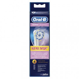 Насадки для электрической зубной щетки ORAL-B (Орал-би) 'Sensi Ultrathin EB60', КОМПЛЕКТ 4 шт., 53019233