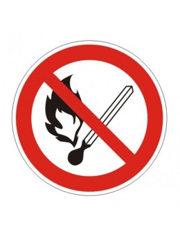 Знак запрещающий 'Запрещается пользоваться открытым огнем и курить', круг, диаметр 200 мм, самоклейка, 610002/Р 02