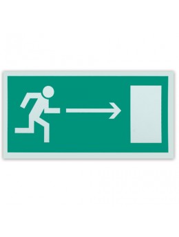 Знак эвакуационный 'Направление к эвакуационному выходу направо', 300х150 мм, самоклейка, фотолюминесцентный, Е 03