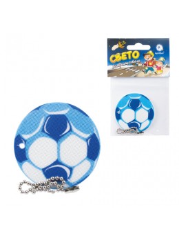 Брелок-подвеска светоотражающий 'Мяч футбольный синий', 50 мм
