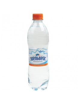 Вода ГАЗИРОВАННАЯ минеральная ЭДЕЛЬВЕЙС, 0,5 л, пластиковая бутылка