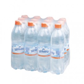 Вода ГАЗИРОВАННАЯ минеральная ЭДЕЛЬВЕЙС, 0,5 л, пластиковая бутылка