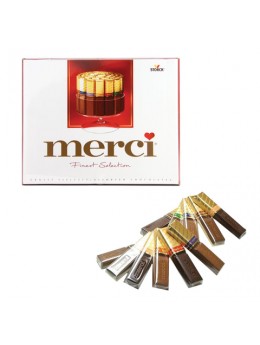 Конфеты шоколадные MERCI, ассорти, 250 г, картонная коробка, 015409-35 Конфеты шоколадные MERCI, ассорти, 250 г, картонная коробка, 015409-35