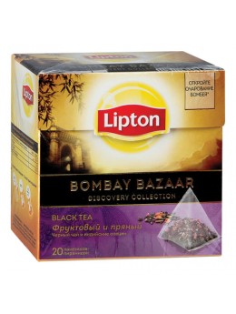 Чай LIPTON (Липтон) 'Bombay Bazaar', фруктовый, 20 пирамидок по 2 г, 65414971 Чай LIPTON (Липтон) 'Bombay Bazaar', фруктовый, 20 пирамидок по 2 г, 65414971