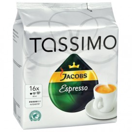 Капсулы для кофемашин TASSIMO JACOBS 'Espresso', натуральный кофе 16 шт. х 8 г
