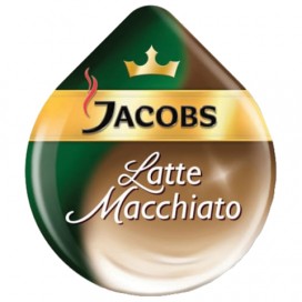 Капсулы для кофемашин TASSIMO JACOBS 'Latte Macchiato', натуральный кофе 8 шт. х 8 г, молочные капсулы 8 шт. х 21,7 г